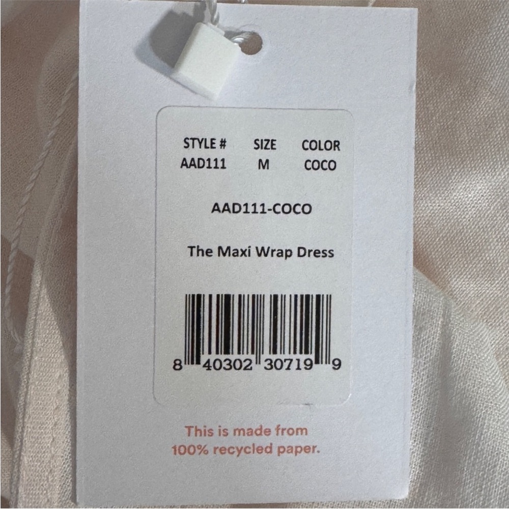 Andie The Maxi Wrap Dress Linen Coconut Women's Size Medium - Picture 7 of 8